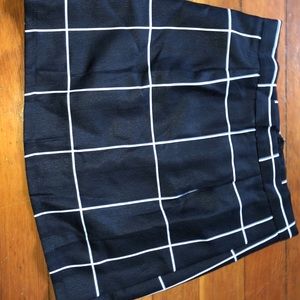 Blacks and white grid mini skirt